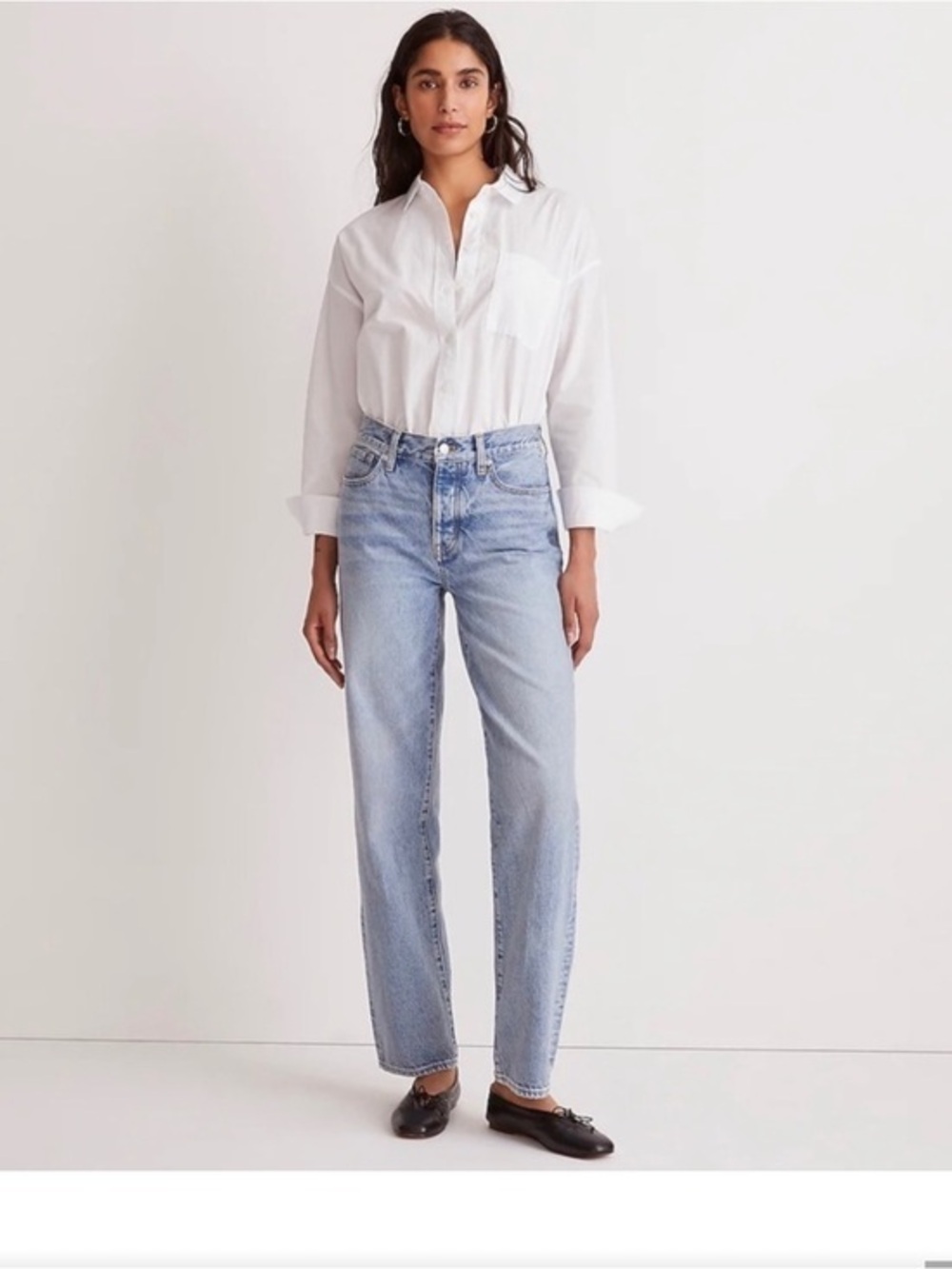 Like New Madewell Low-Slung Straight Jeans Olvera Wash Blue